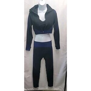 Women Fitness Sport Yoga Suit Seamless Sets JACKET, PANTS AND tank New XL